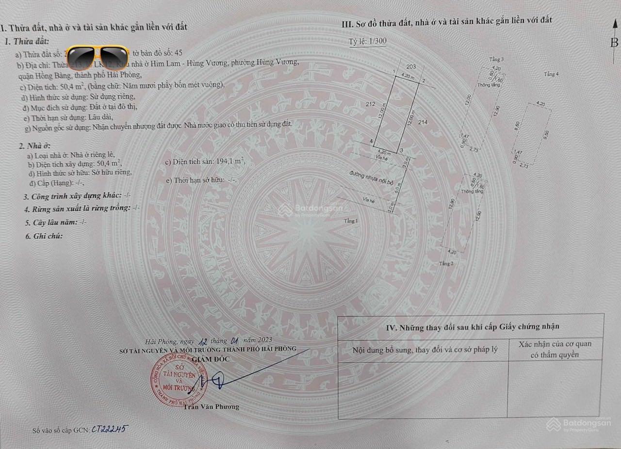 BÁN NHÀ 4 TẦNG KHU PHÂN LÔ ĐƯỜNG 10M PHƯỜNG HÙNG VƯƠNG, HỒNG BÀNG