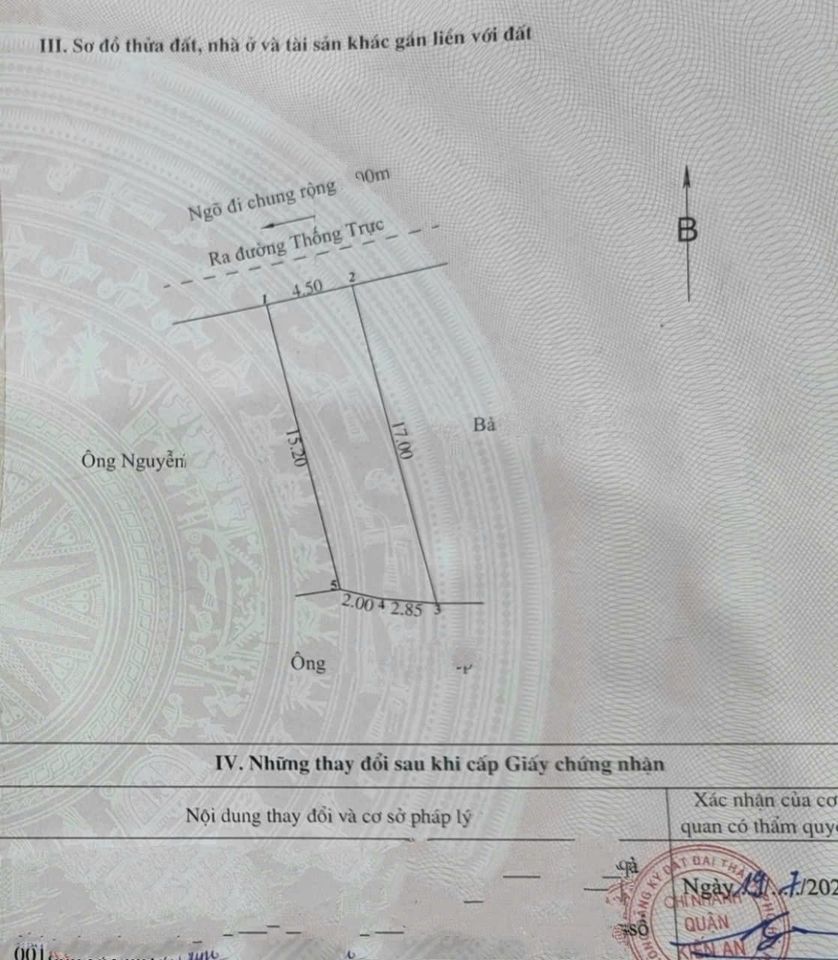 BÁN NHANH LỐ ĐẤT GẦN CHỢ KHA LÂM, NAM SƠN, KIẾN AN