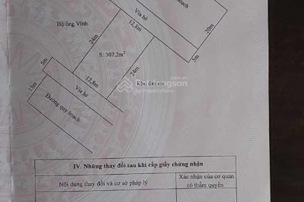 BÁN ĐẤT KHU BIỆT THỰ PHÚC LỘC ĐƯỜNG LÊ HỒNG PHONG , DT 307M2 , MẶT TIỀN 12M, HAI MẶT TIỀN , GIÁ 50TR/M2
