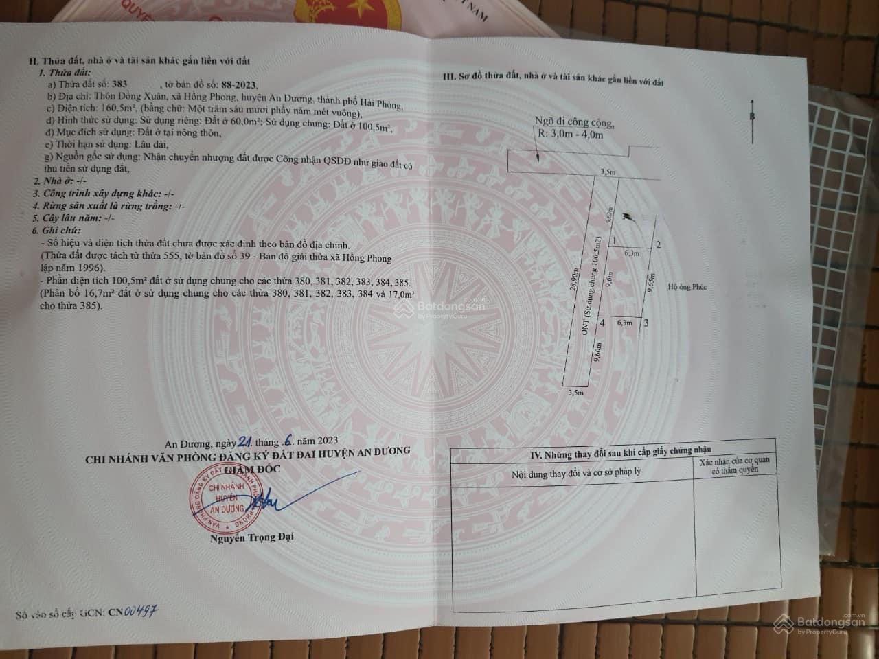 Đất phân lô liền nhau tại Đồng Xuân, Hồng Phong, An Dương, HP.