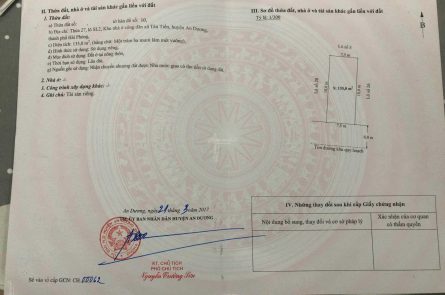 BÁN LÔ ĐẤT NGAY NHÀ MÁY NƯỚC TÂN TIẾN, AN DƯƠNG