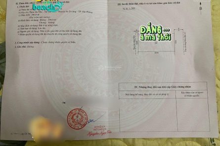 BÁN NHANH 200M LÔ ĐẤT VÀNG, DO NHA, TÂN TIẾN, AN DƯƠNG, GIÁ SẬP SÀN
